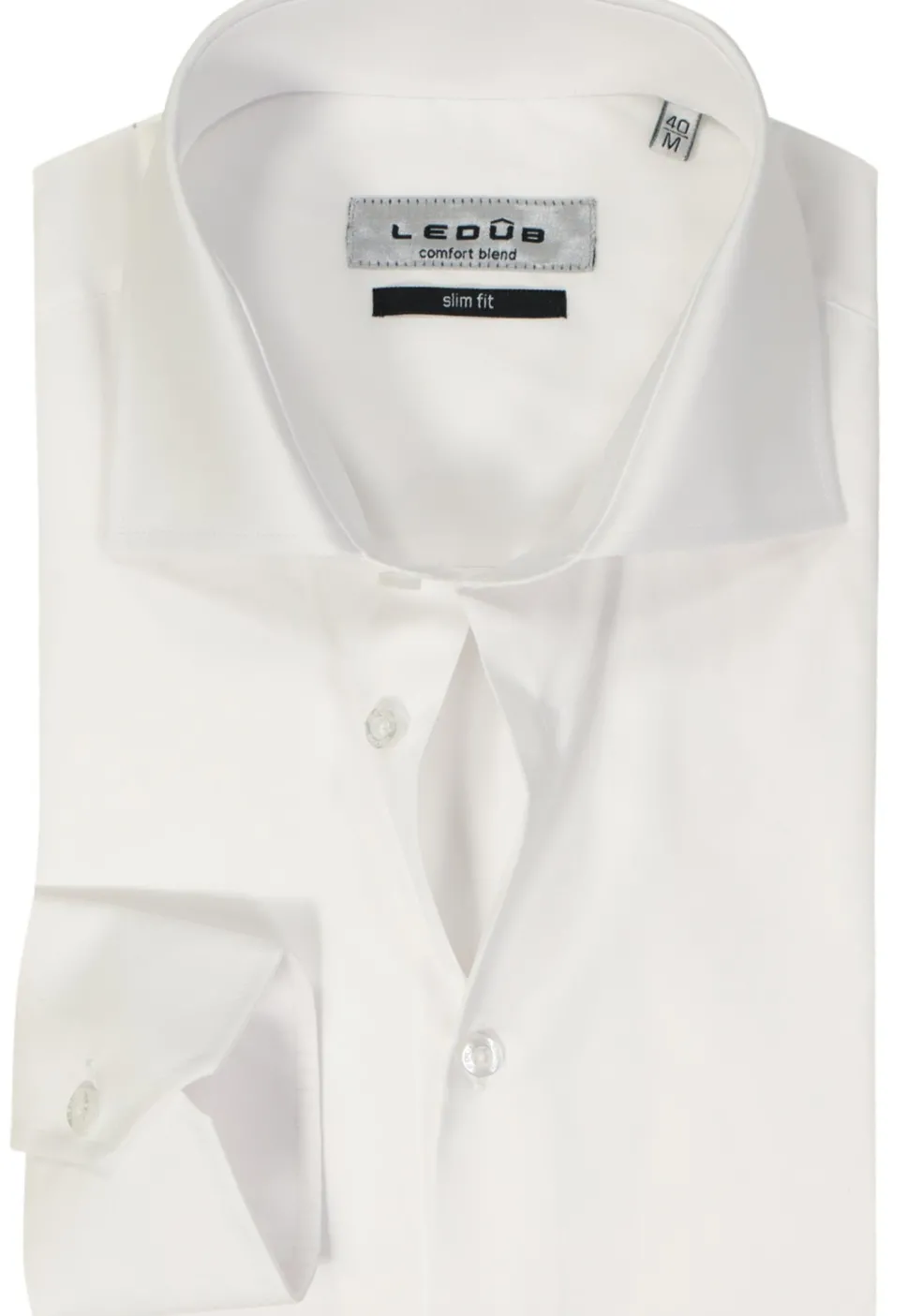 Ledub slim fit overhemd, wit