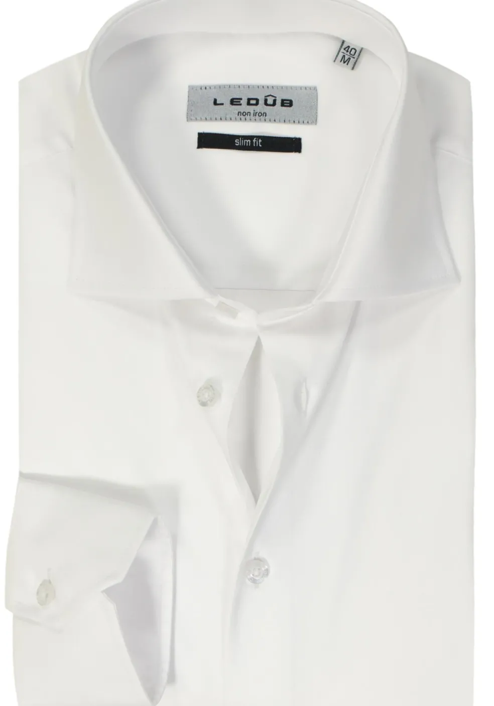 Ledub slim fit overhemd, wit twill