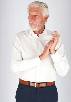 Ledub slim fit overhemd, wit twill