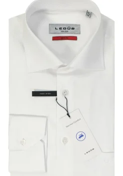 Ledub slim fit overhemd, wit twill