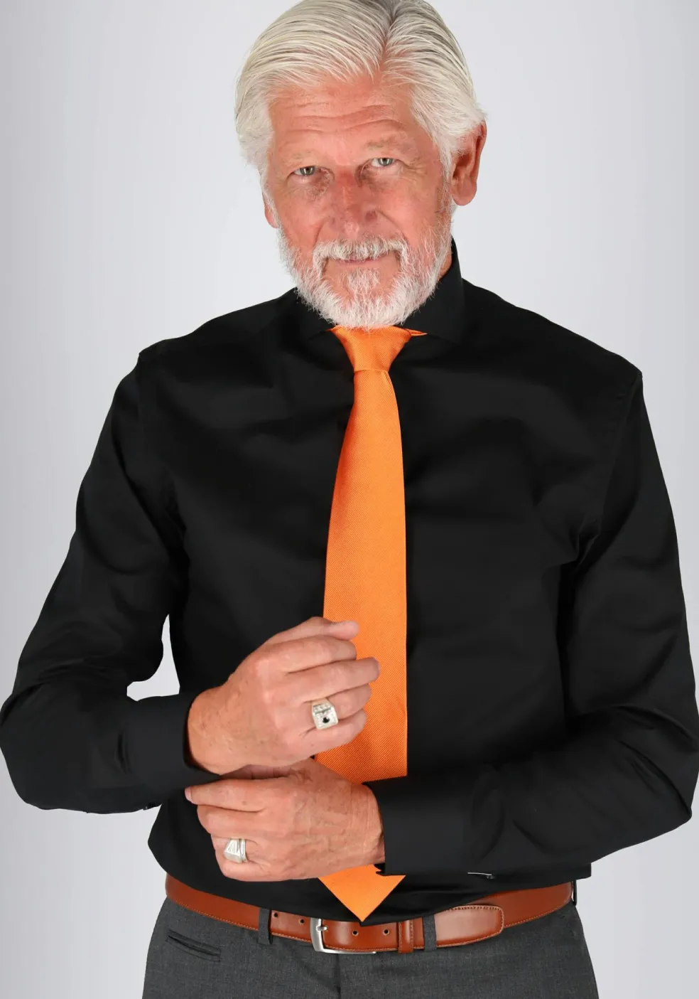 Ledub slim fit overhemd, zwart