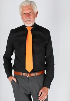 Ledub slim fit overhemd, zwart
