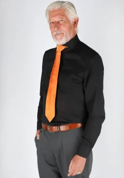 Ledub slim fit overhemd, zwart