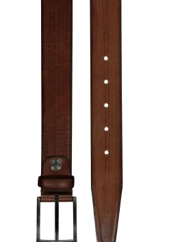 LINDENMANN leren heren riem, donkerbruin
