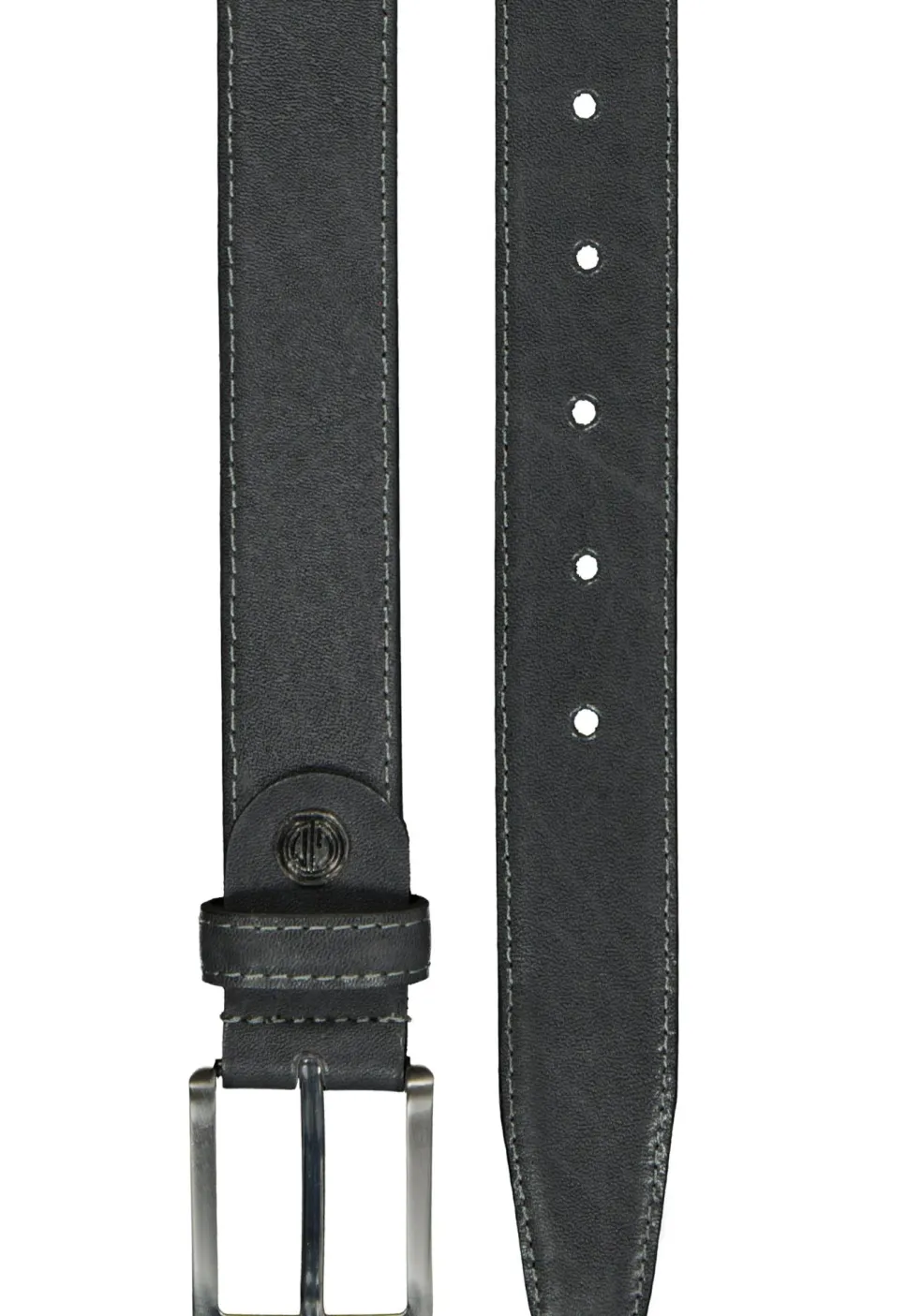 LINDENMANN leren heren riem, grijs