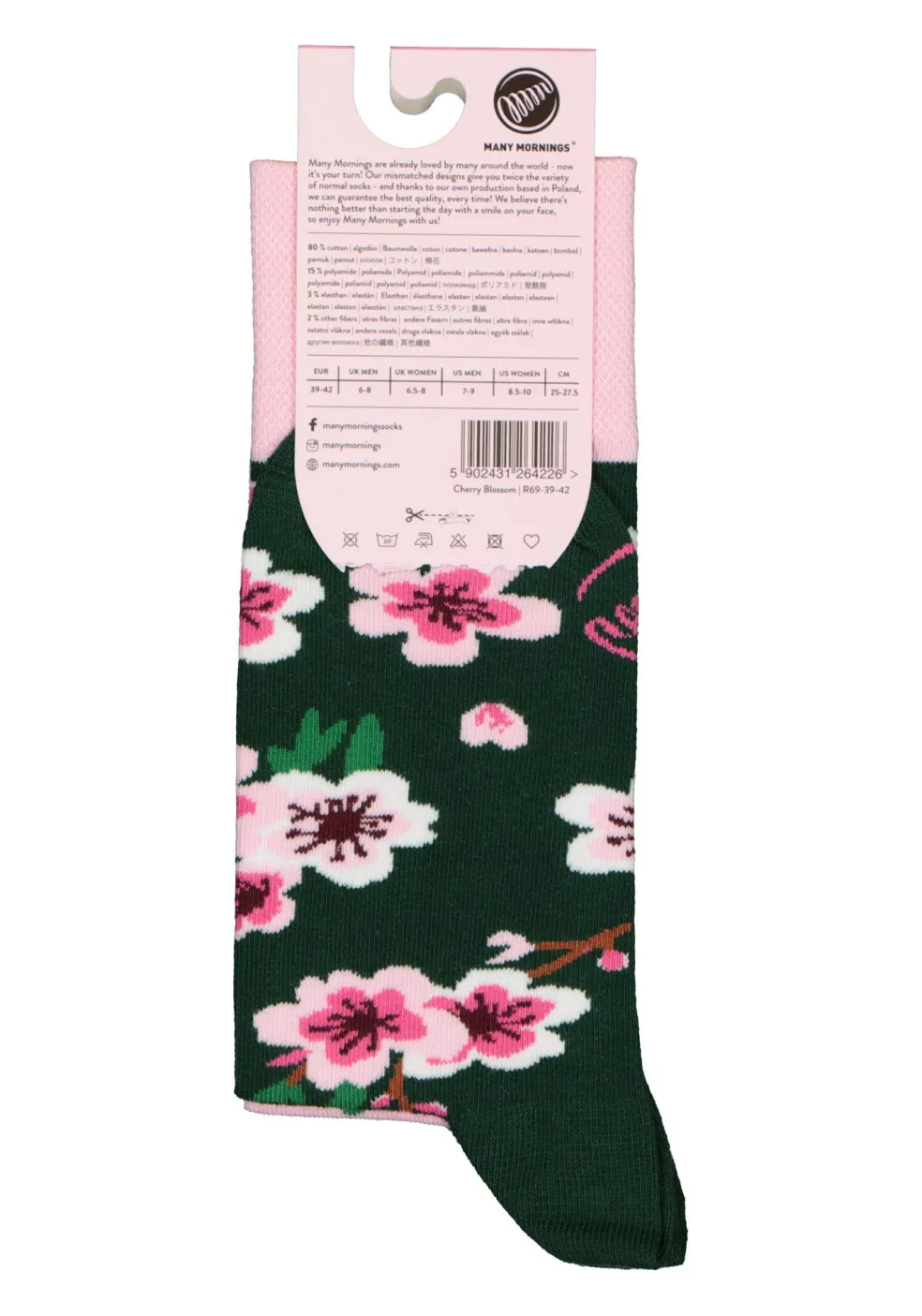 Many Mornings unisex sokken Cherry Blossom