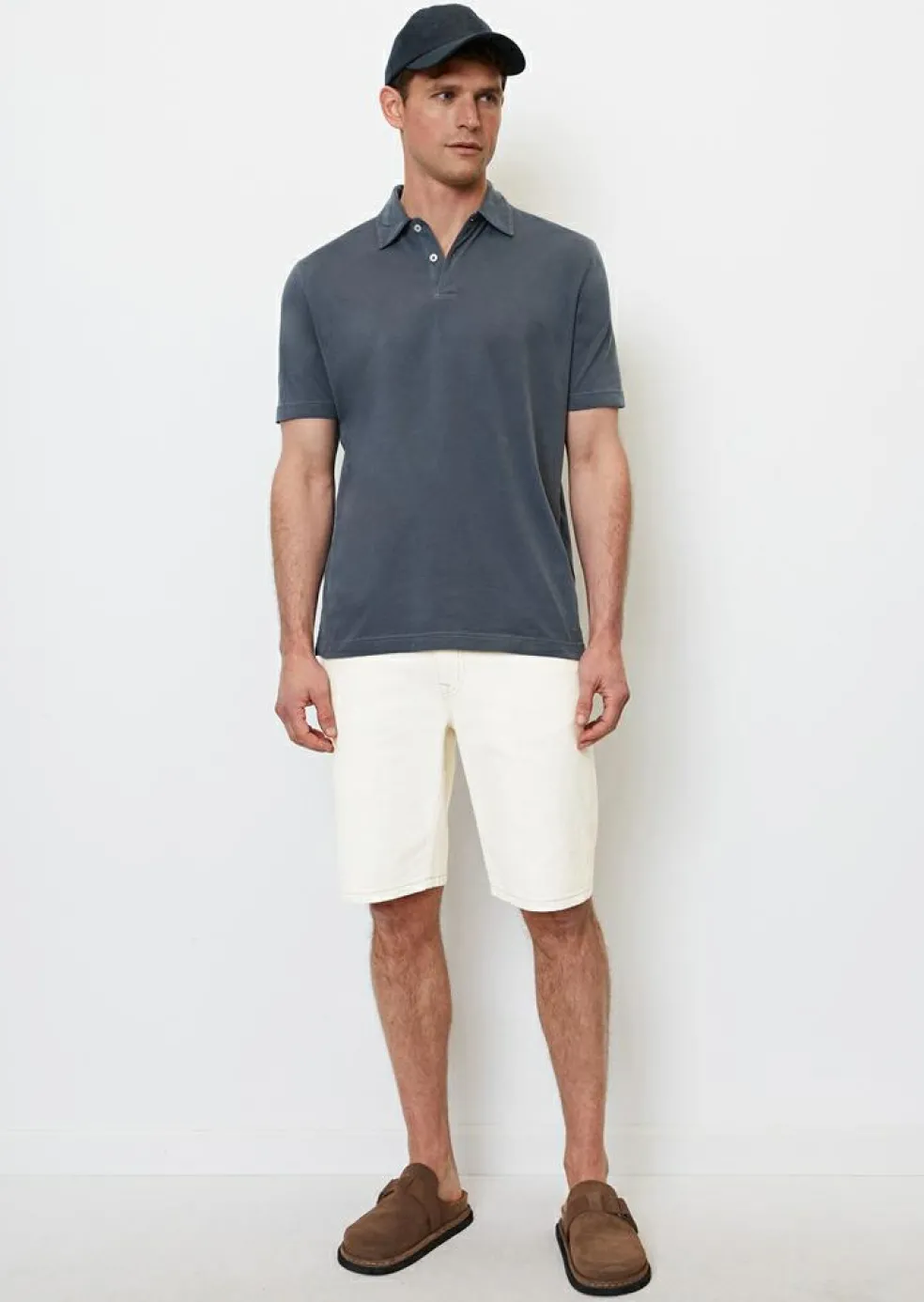 Marc O'Polo regular fit polo, heren poloshirt korte mouw, donkerblauw