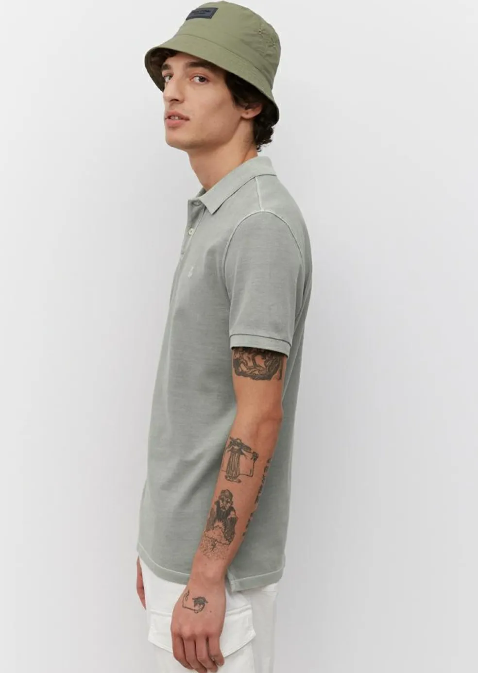 Marc O'Polo regular fit polo, heren poloshirt, grijs