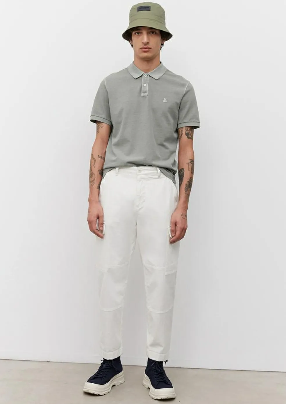 Marc O'Polo regular fit polo, heren poloshirt, grijs
