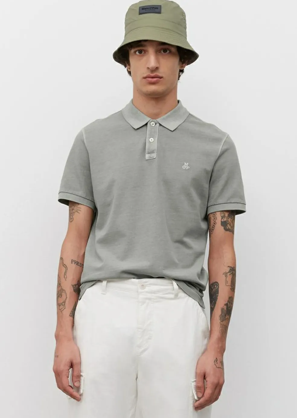 Marc O'Polo regular fit polo, heren poloshirt, grijs