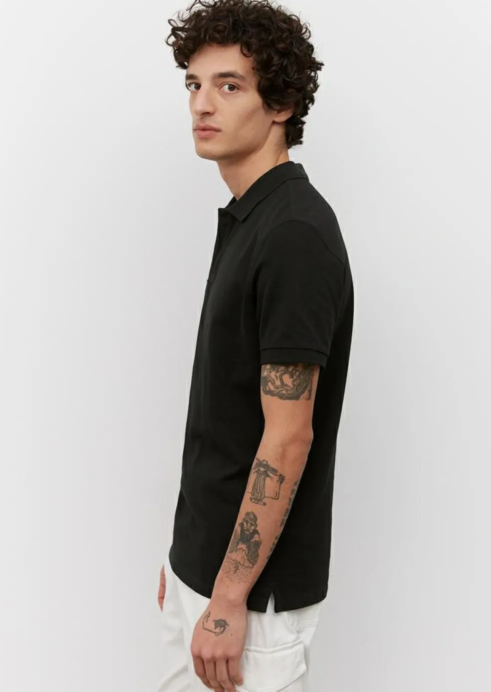 Marc O'Polo regular fit polo, heren poloshirt, zwart