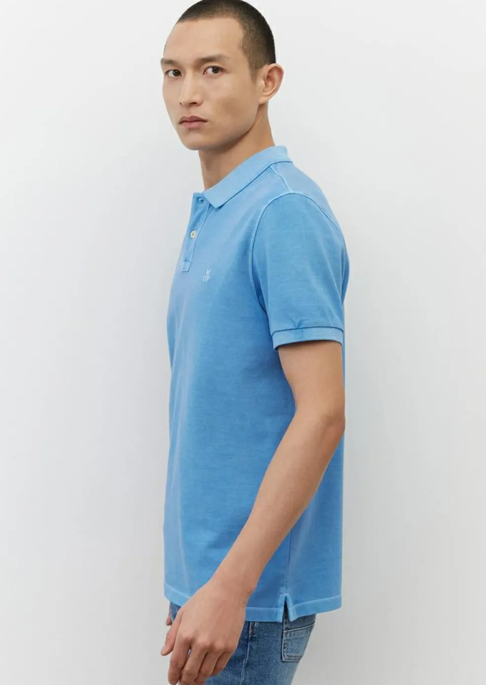 Marc O'Polo regular fit polo, heren poloshirt, azuurblauw