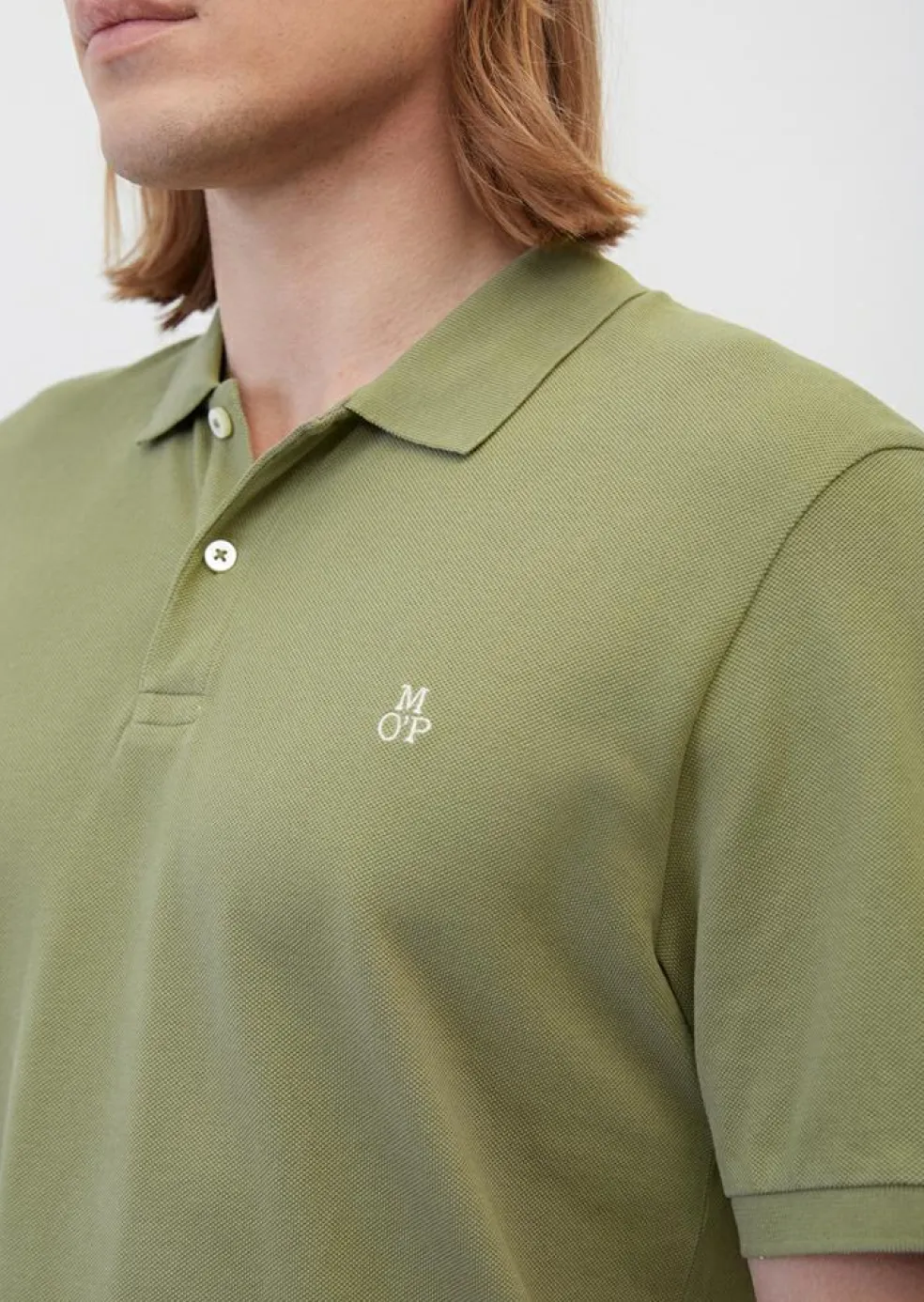 Marc O'Polo regular fit polo, heren poloshirt, olijfgroen