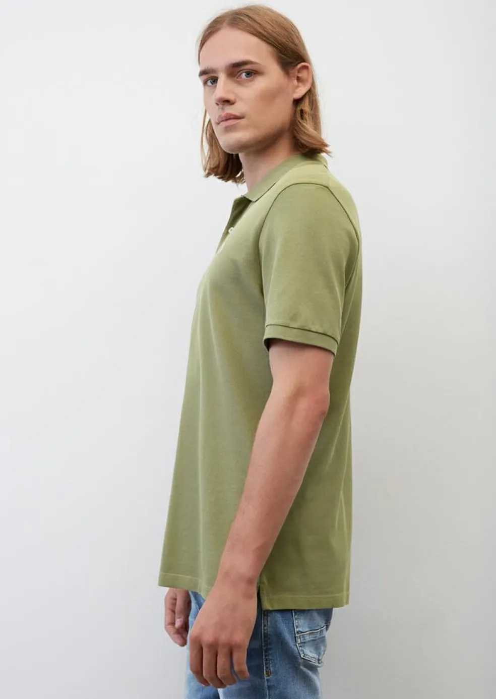 Marc O'Polo regular fit polo, heren poloshirt, olijfgroen