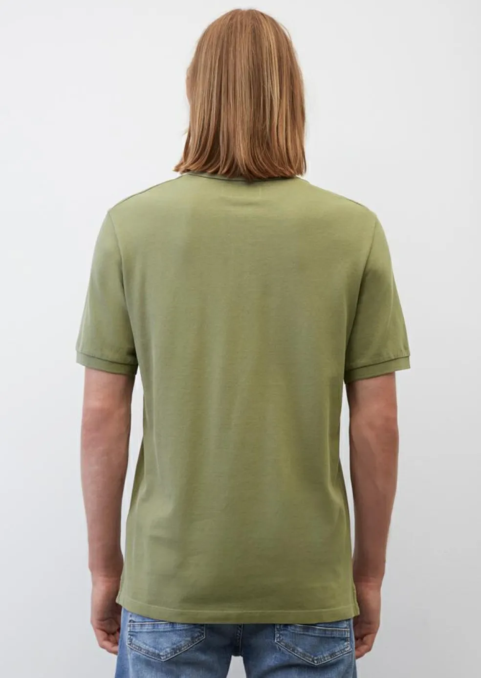 Marc O'Polo regular fit polo, heren poloshirt, olijfgroen