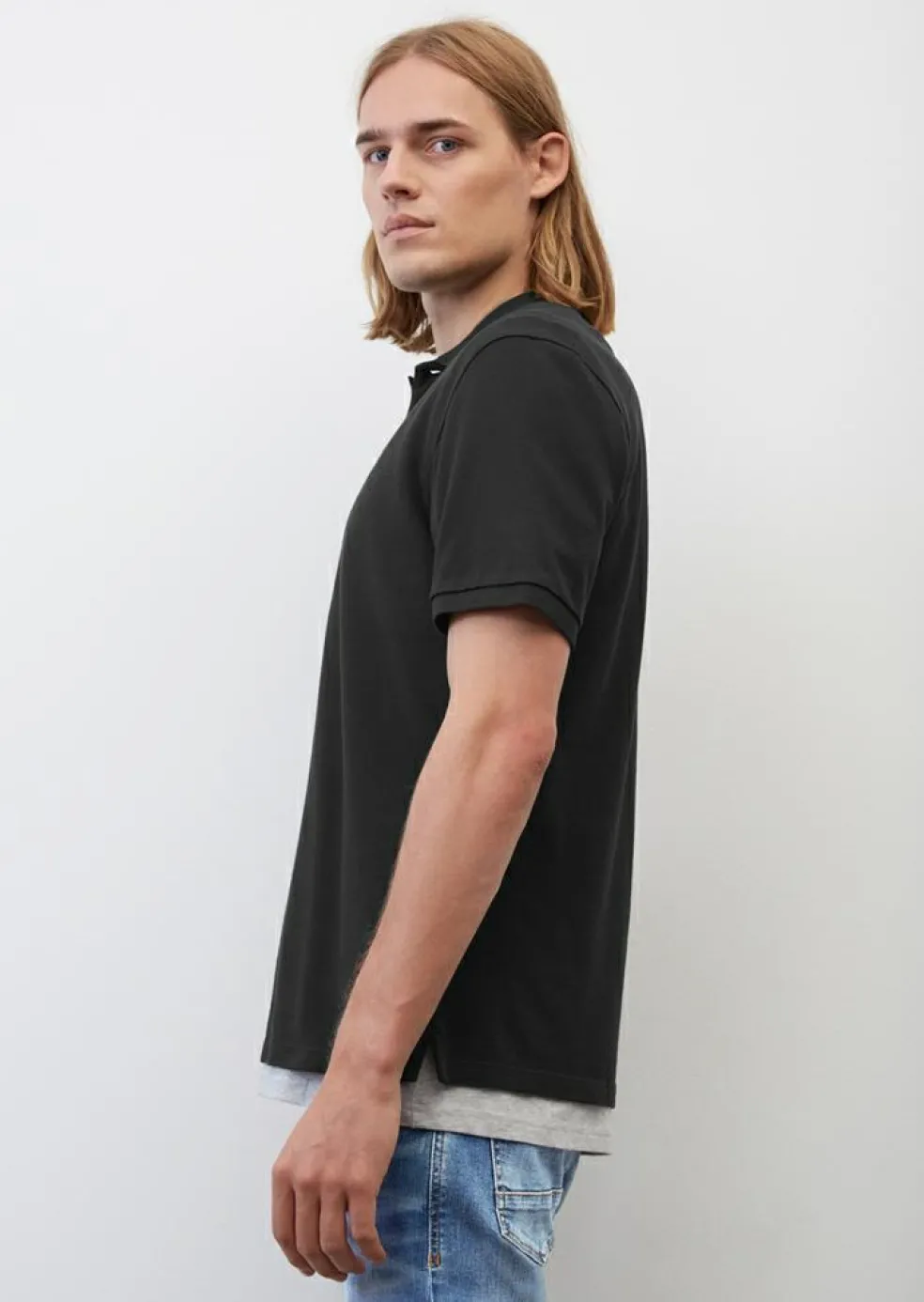 Marc O'Polo regular fit polo, heren poloshirt, zwart