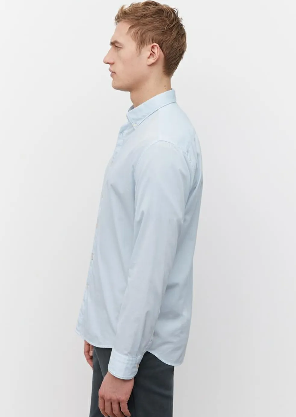 Marc O'Polo relaxed fit heren overhemd, structuur, lichtblauw