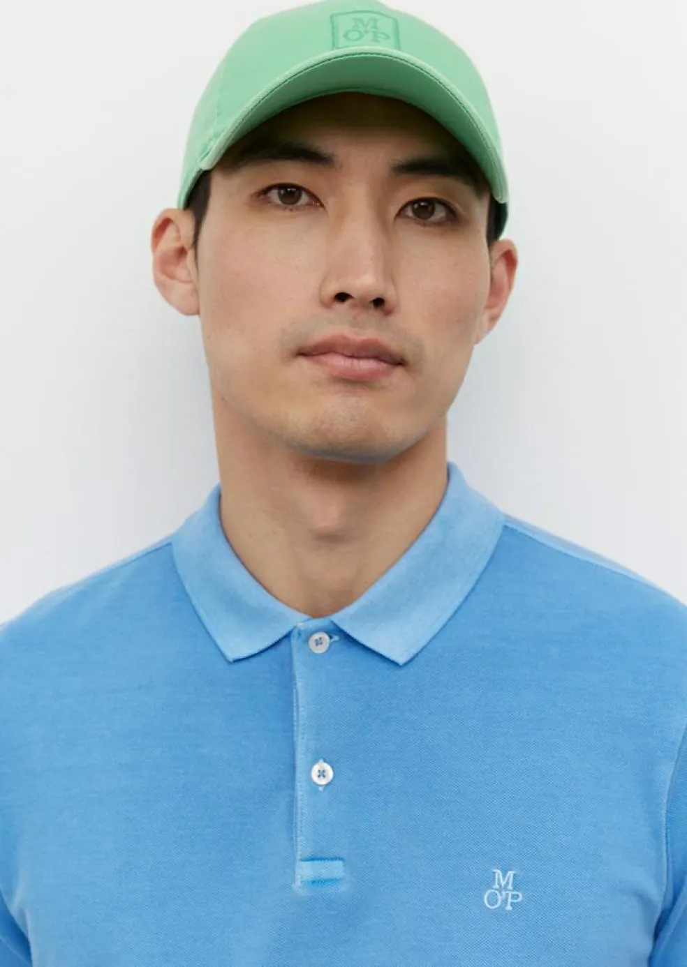 Marc O'Polo shaped fit polo, heren poloshirt, azuurblauw