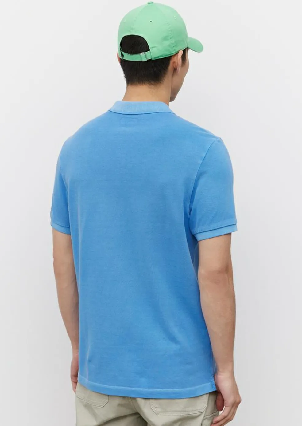 Marc O'Polo shaped fit polo, heren poloshirt, azuurblauw
