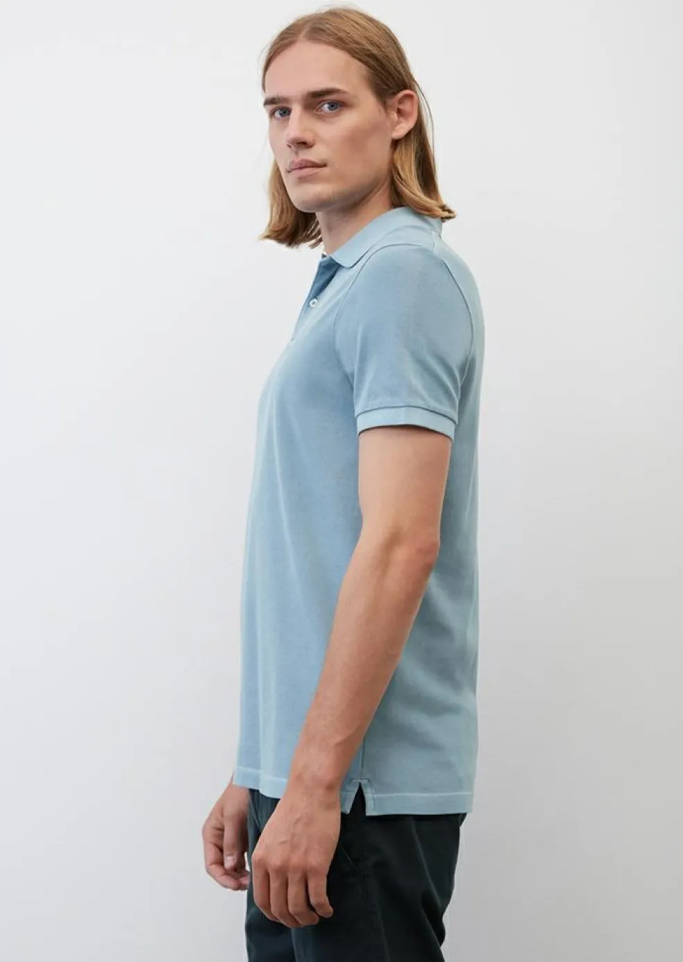 Marc O'Polo shaped fit polo, heren poloshirt, blauw