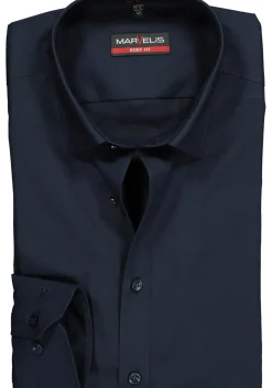 MARVELIS body fit overhemd, donkerblauw