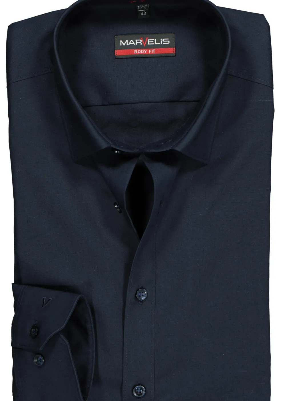 MARVELIS body fit overhemd, donkerblauw