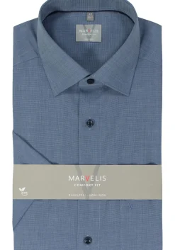 MARVELIS comfort fit overhemd, korte mouw, popeline, nachtblauw
