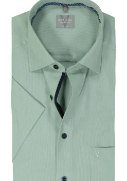 MARVELIS comfort fit overhemd, korte mouw, structuur, groen