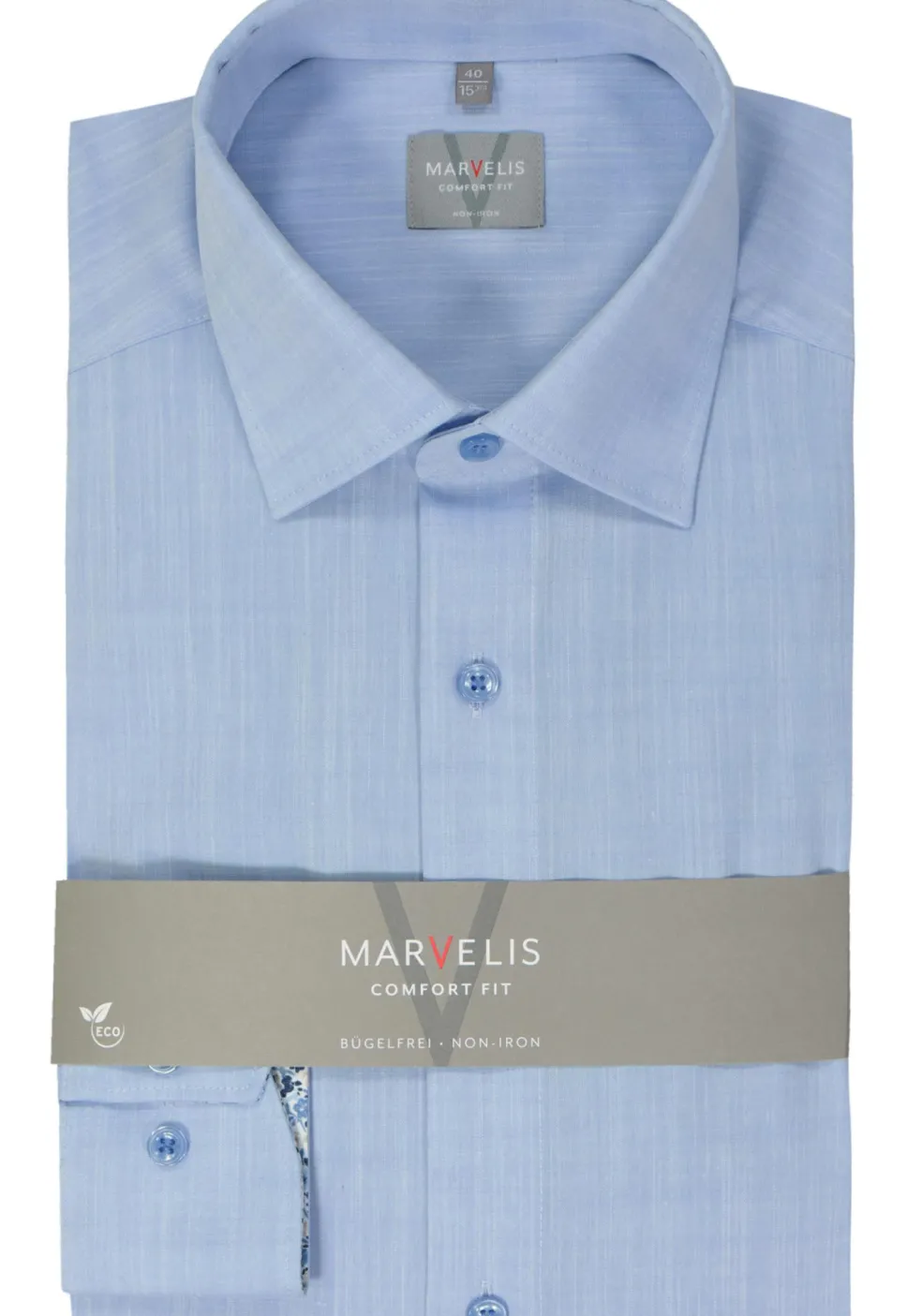 MARVELIS comfort fit overhemd, popeline, lichtblauw