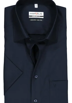 MARVELIS comfort fit overhemd, korte mouw, donkerblauw