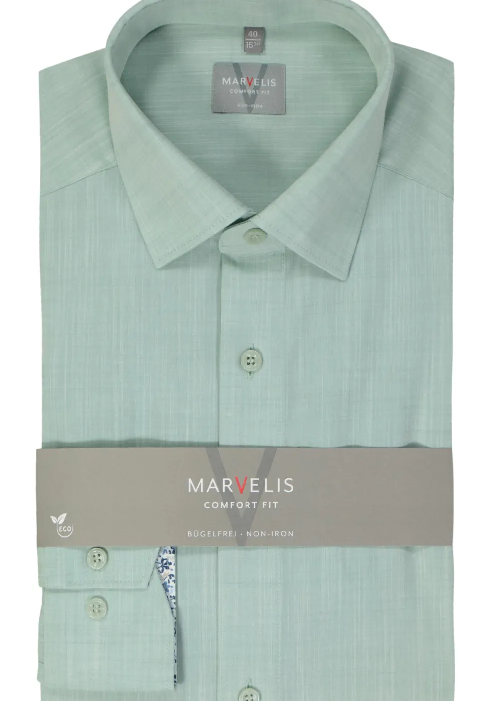 MARVELIS comfort fit overhemd, popeline, lichtgroen