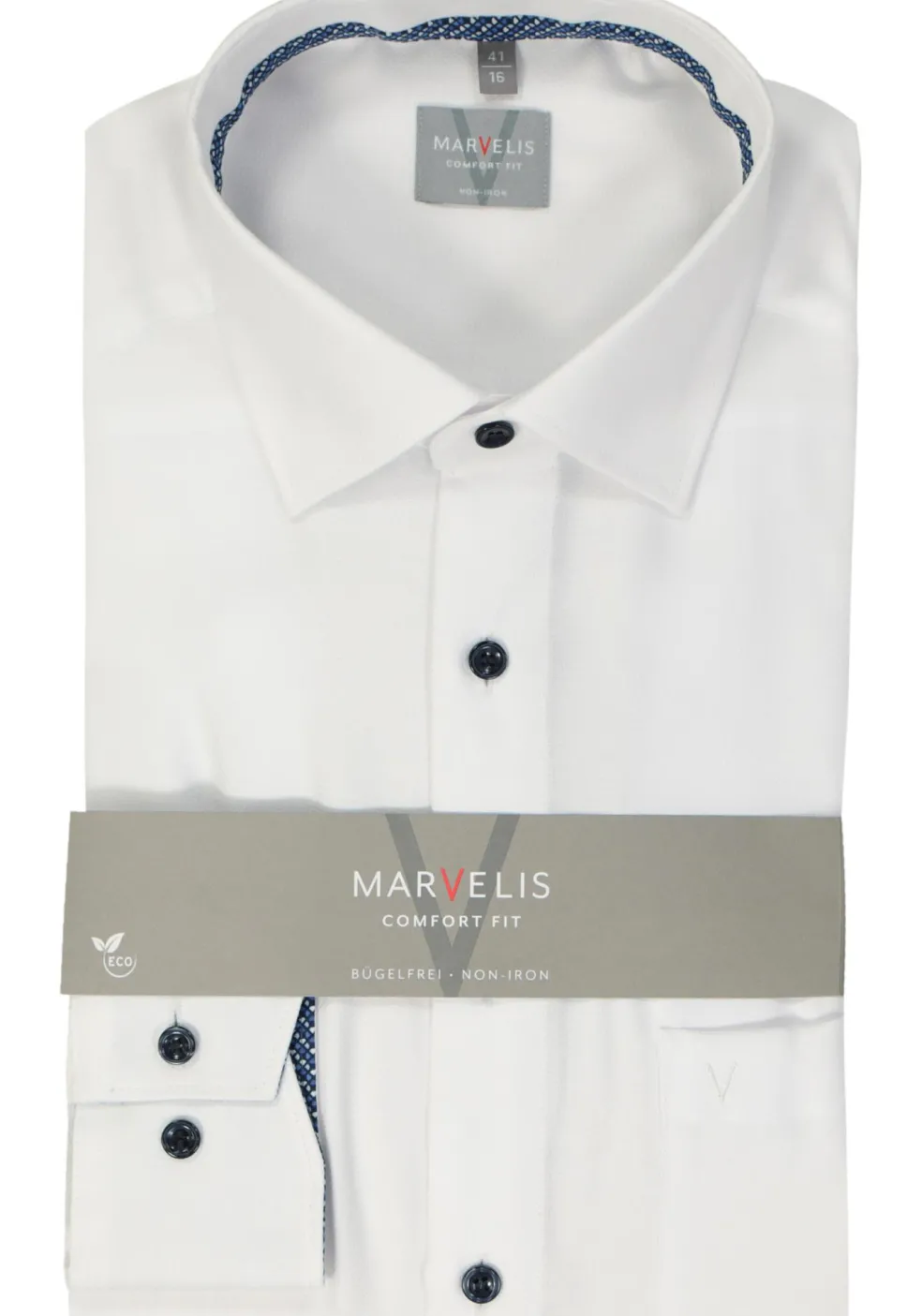 MARVELIS comfort fit overhemd, structuur, wit