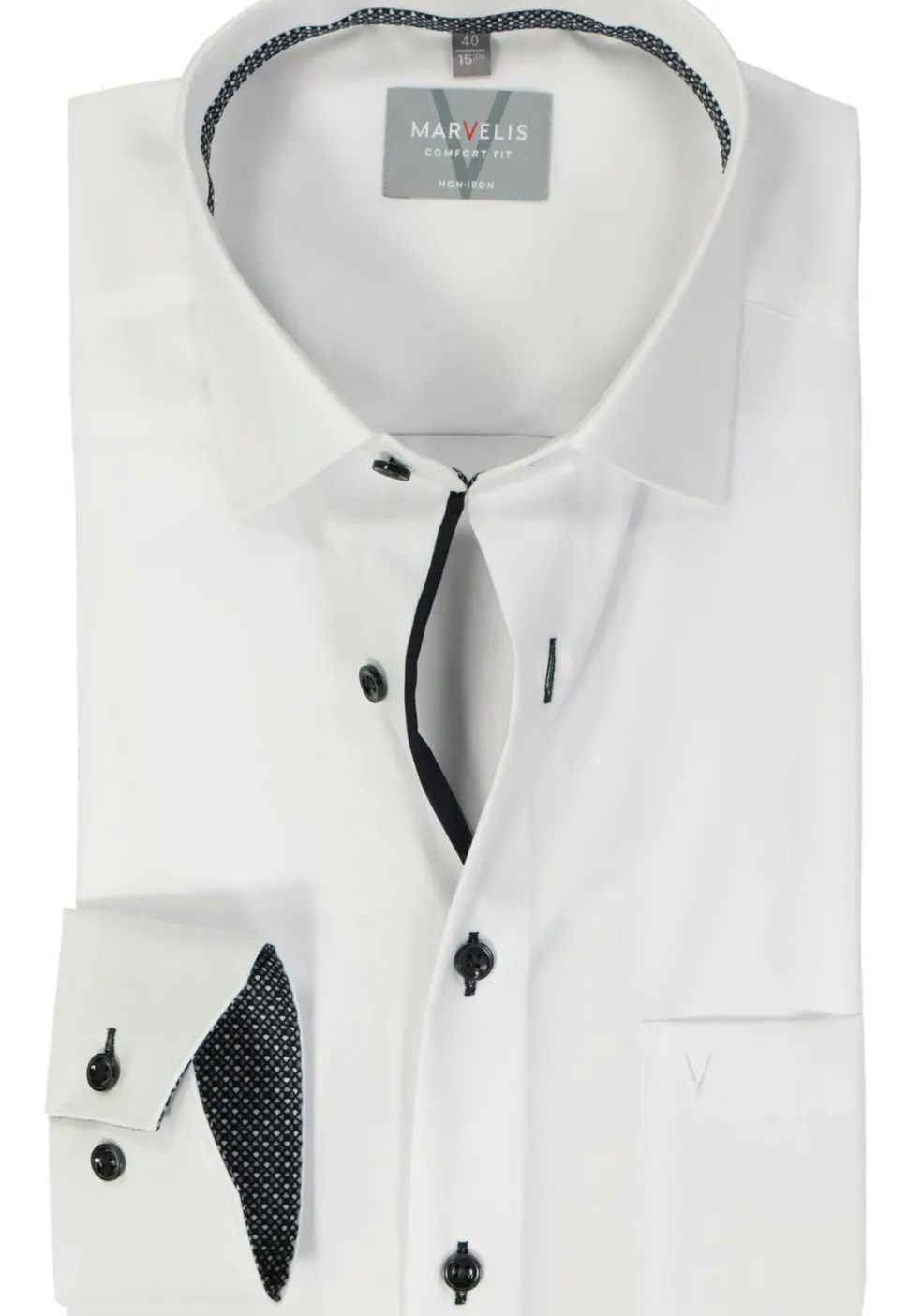 MARVELIS comfort fit overhemd, popeline, wit