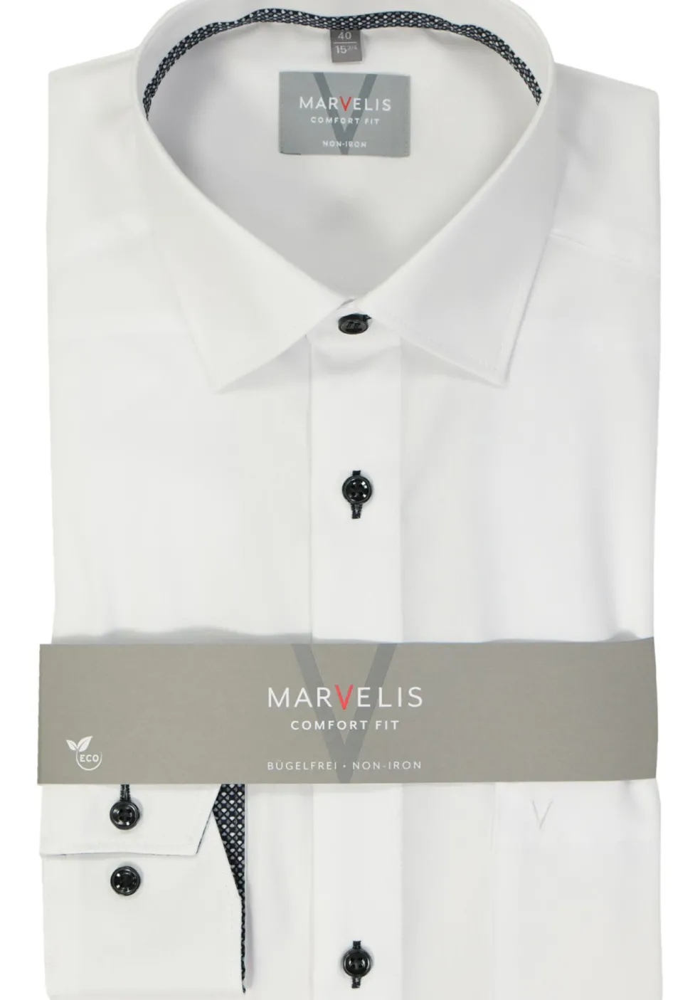 MARVELIS comfort fit overhemd, popeline, wit