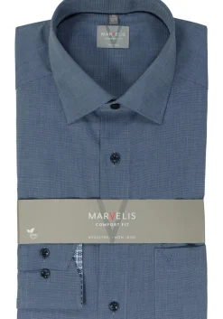 MARVELIS comfort fit overhemd, popeline, nachtblauw