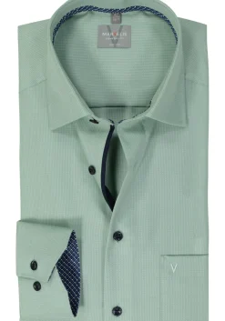 MARVELIS comfort fit overhemd, structuur, groen