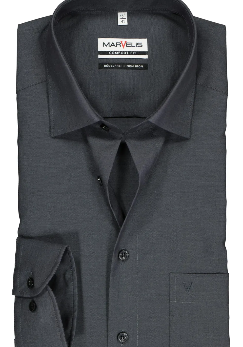 MARVELIS comfort fit overhemd, antraciet grijs