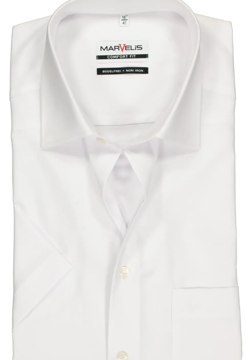 MARVELIS comfort fit overhemd, korte mouw, wit