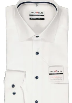 MARVELIS comfort fit overhemd, twill, wit