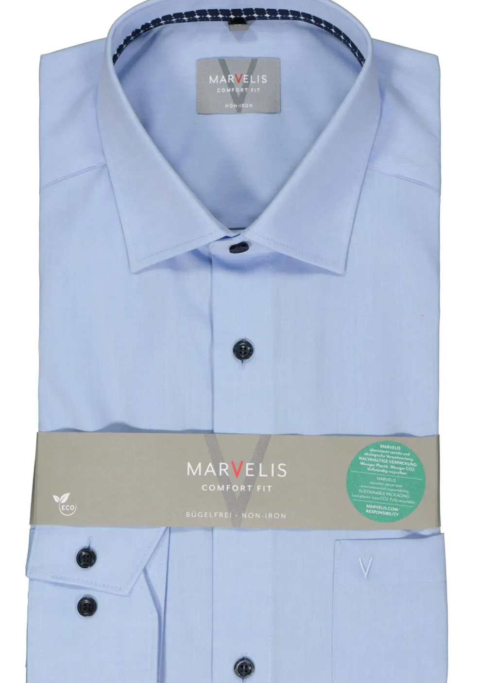 MARVELIS comfort fit overhemd, popeline, lichtblauw