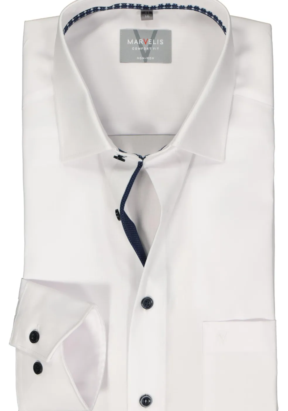 MARVELIS comfort fit overhemd, popeline, wit