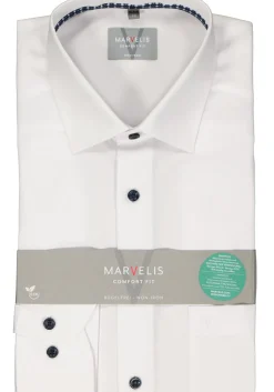 MARVELIS comfort fit overhemd, popeline, wit