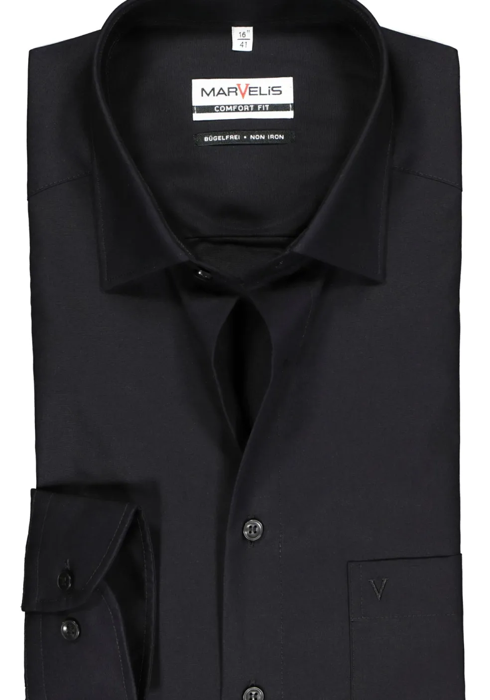 MARVELIS comfort fit overhemd, zwart