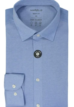 MARVELIS jersey body fit overhemd, lichtblauw tricot