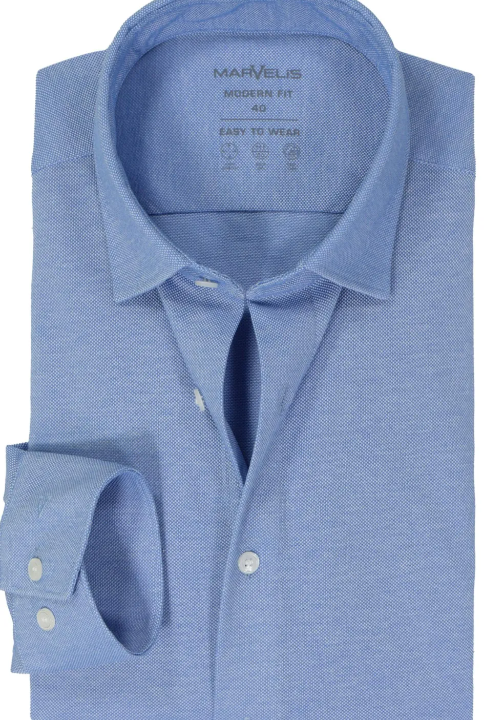 MARVELIS jersey modern fit overhemd, lichtblauw tricot