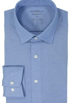 MARVELIS jersey modern fit overhemd, lichtblauw tricot