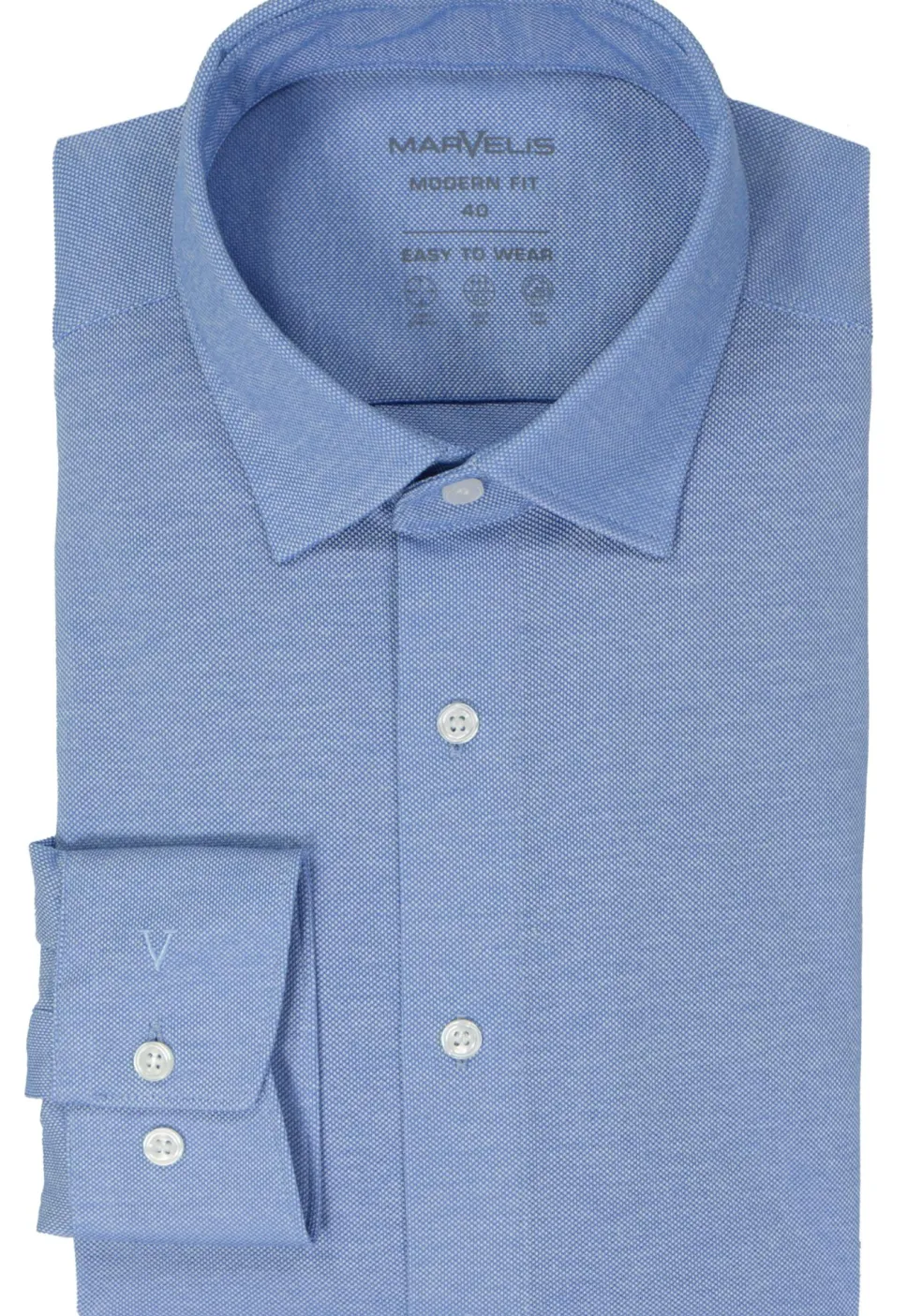 MARVELIS jersey modern fit overhemd, lichtblauw tricot