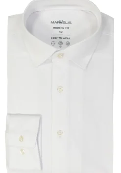 MARVELIS jersey modern fit overhemd, wit tricot