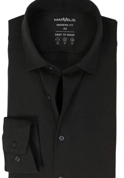 MARVELIS jersey modern fit overhemd, zwart tricot