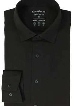 MARVELIS jersey modern fit overhemd, zwart tricot
